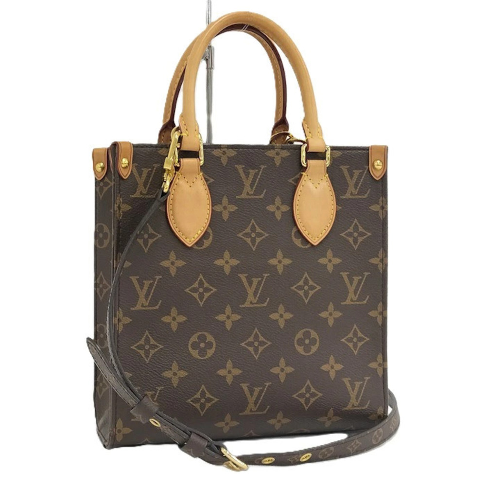Louis Vuitton Sac Plat Handbag Monogram Brown